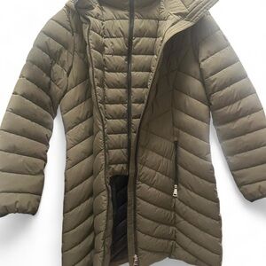 DKNY Women's Khaki Puffer Coat